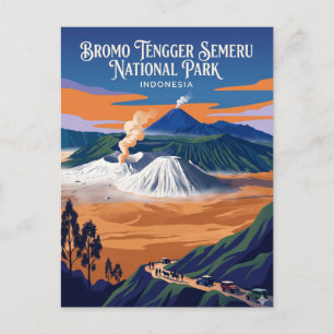 Bromo Tengger Semeru nationalpark Indonesien Vykort