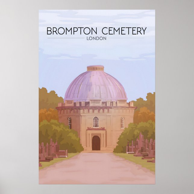 Brompton Cemetery London Resemålning Poster (Framsidan)