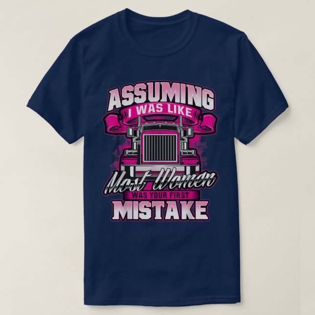 Broms för första felFemale Semi Lastbil-drivrutin T Shirt (Design framsida)