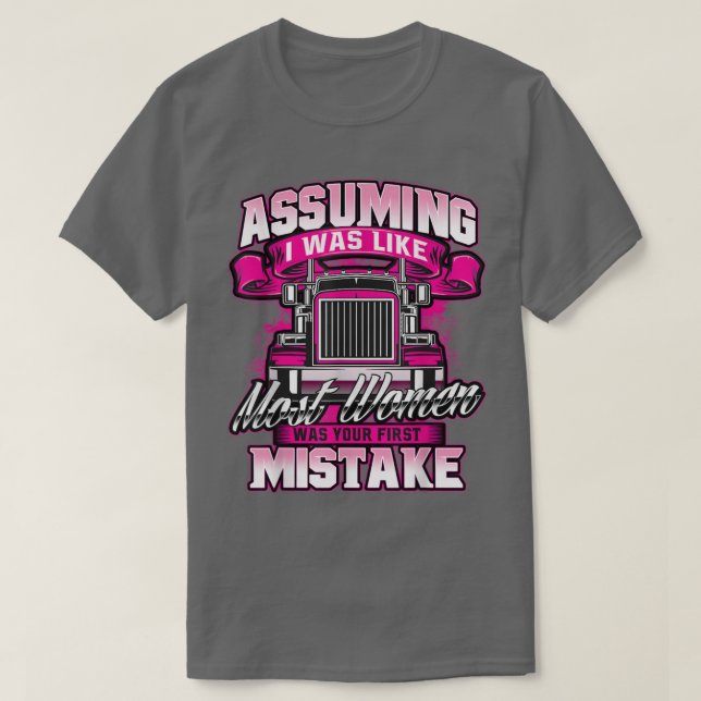 Broms för första felFemale Semi Lastbil-drivrutin T Shirt (Design framsida)