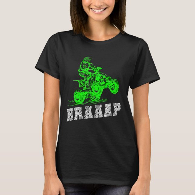 Bromsa med fyra Biker Atv 4 Hjulbroms med fyra Man T Shirt (Framsida)