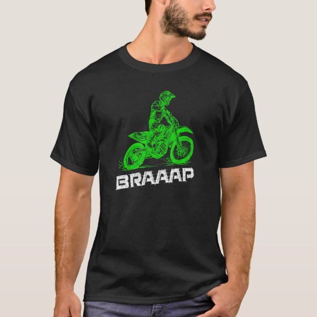 Bromsbroms 2 Stroke Skicka motocross Dirt Bike Gr T Shirt (Framsida)