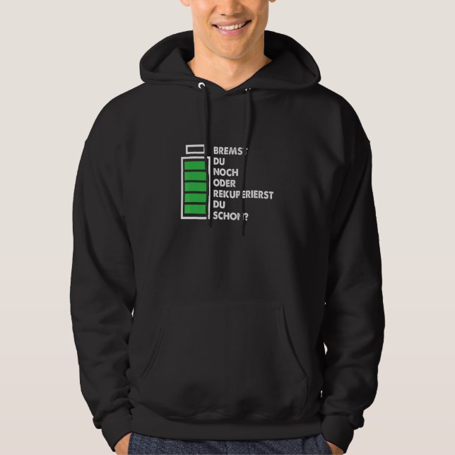 Bromskörning av elbilsbatteri hoodie (Framsida)
