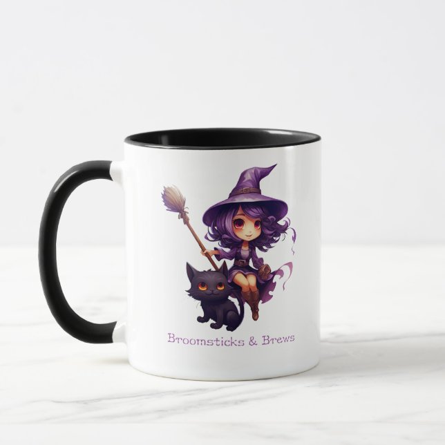 Bromsticks och Brews Witch Halloween Mugg (Vänster)