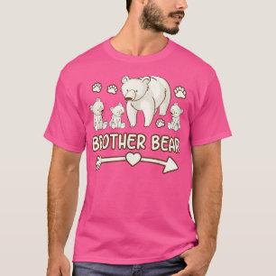Bromstrumma med 3 unge-skjorta, broderbjörn med sk t shirt