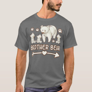 Bromstrumma med 3 unge-skjorta, broderbjörn med sk t shirt