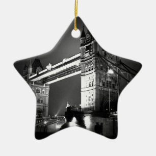 Bron Black & White London Torn Julgransprydnad Keramik