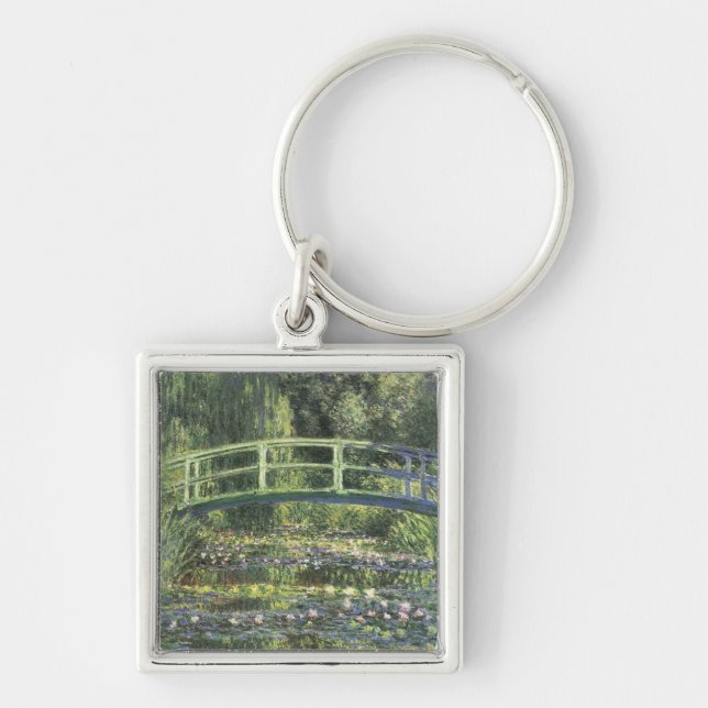 Bron Fyrkantig Silverfärgad Nyckelring (Framsidan)