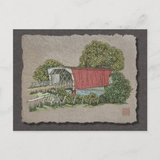 Bron i älskare täckt vykort