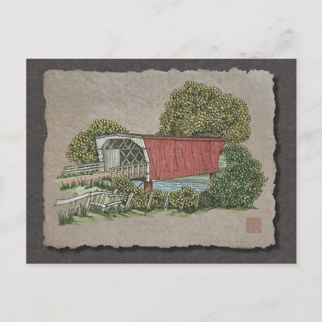 Bron i älskare täckt vykort (Framsida)