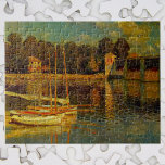 Bron i Argentina av Claude Monet Pussel<br><div class="desc">Bron i Argentina (1874), som leddes av Claude Monet, är en vintage bra konstmålning med segelbåtar på havsviken i Argentina, nordväst om Paris, Frankrike. Om konstnären: Claude Monet (1840-1926) var en av grundarna av den Fransk målningsrörelsen och de flesta av hans målningar var "en plein luft" (i det öppna luft)...</div>