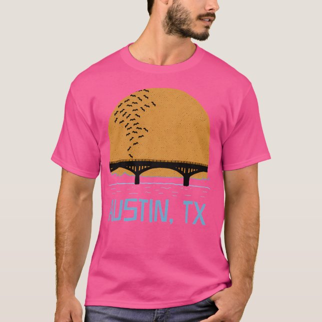 Bron i Austin Texas Fladdermus T Shirt (Framsida)
