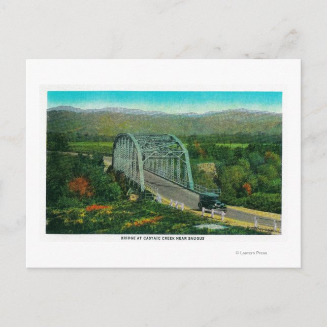 Bron i Castaic Bäck nära Saugus Vykort (Framsida)
