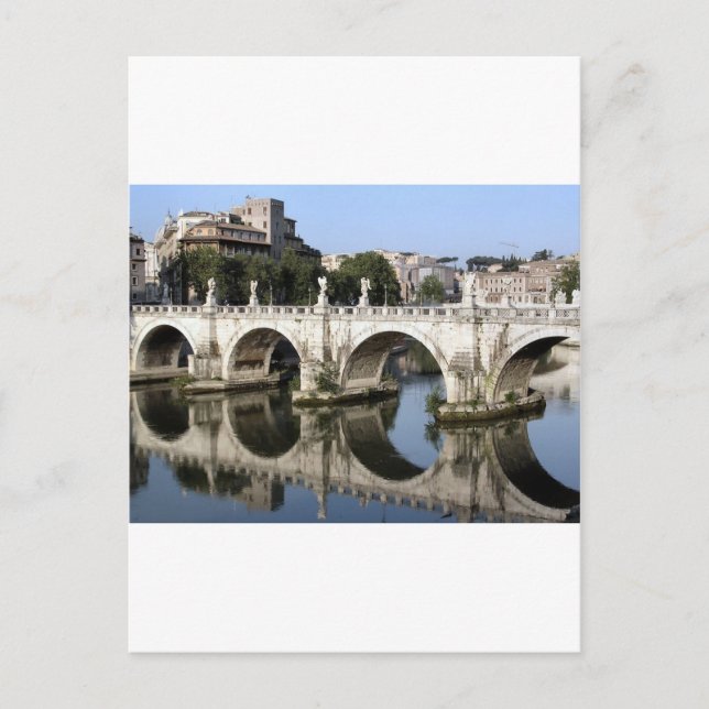 Bron i Castel st Angelo, Rom, Italien Vykort (Framsida)