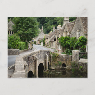 Bron i Castle Combe, brittiskt vykort