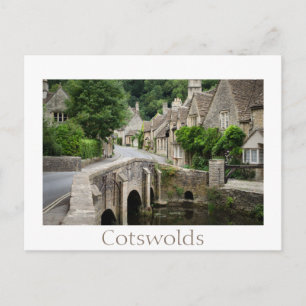 Bron i Castle Combe, brittiskt vykort för text