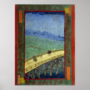 Bron i Rain (efter Hiroshige) Van Gogh Poster