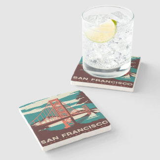 Bron i San Francisco Vintage Stil Golden Grind Stenunderlägg