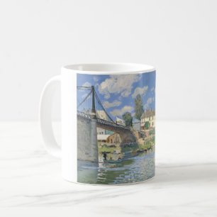 Bron i Villeneu av Sisley Impressionist Paint Kaffemugg