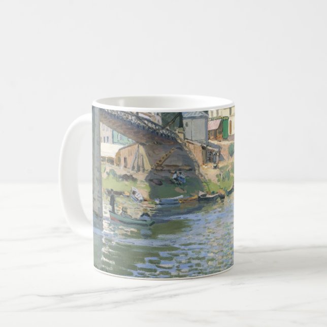 Bron i Villeneu av Sisley Impressionist Paint Kaffemugg (Framsida vänster)