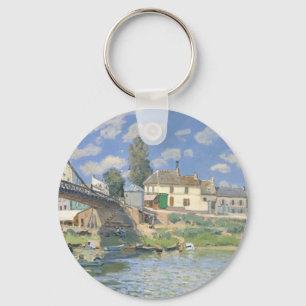 Bron i Villeneu av Sisley Impressionist Paint Nyckelring