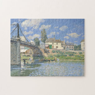 Bron i Villeneu av Sisley Impressionist Paint Pussel