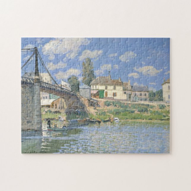 Bron i Villeneu av Sisley Impressionist Paint Pussel (Horisontell)