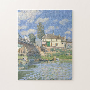 Bron i Villeneu av Sisley Impressionist Paint Pussel