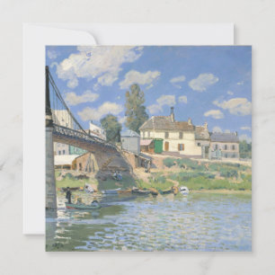 Bron i Villeneu av Sisley Impressionist Paint Tack Kort