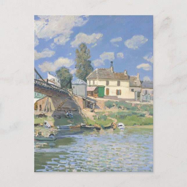 Bron i Villeneu av Sisley Impressionist Paint Vykort (Framsida)