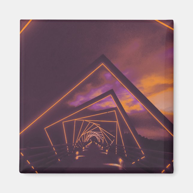 bron med hög tresidig spårbana magnet (Framsidan)