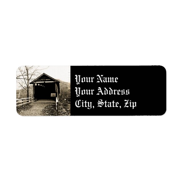 Bron med vintage returadress etikett (Framsidan)