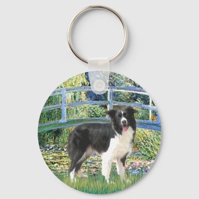 Bron (Monet)-Border Collie Nyckelring (Framsida)