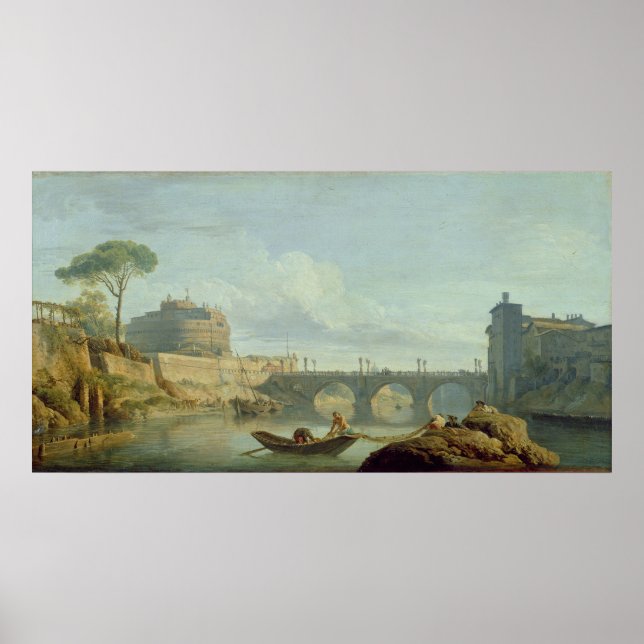 Bron och Castle Sant'Angelo, 1745 Poster (Framsidan)