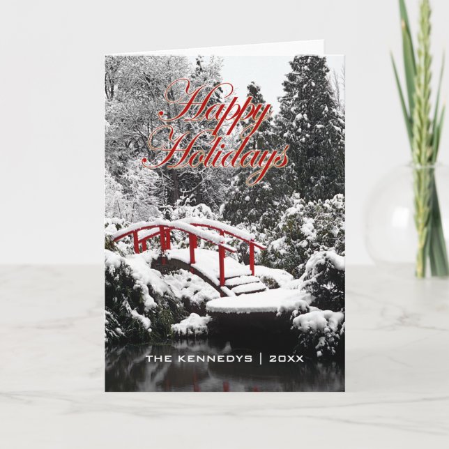 Bron och dammen glad helg-Måne Helgkort (Framsida)