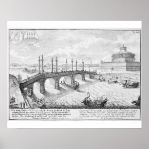 Bron över Aelius och Hadrians mausoleum (Castel S Poster
