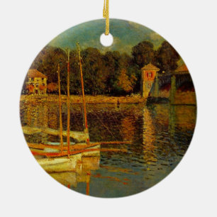 Bron över Argenteuil av Claude Monet Julgransprydnad Keramik