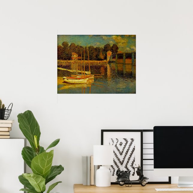 Bron över Argenteuil av Claude Monet Poster (Hemmakontoret)