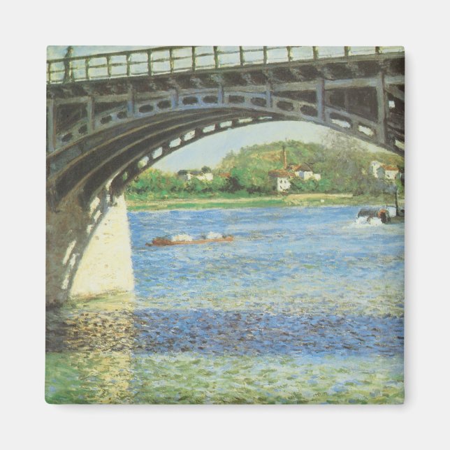 Bron över Argenteuil av Gustave Caillebotte Magnet (Framsidan)