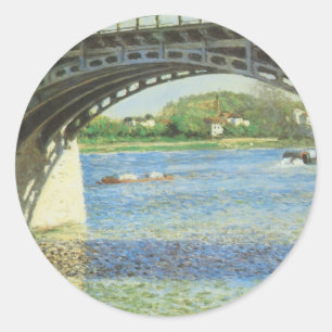 Bron över Argenteuil av Gustave Caillebotte Runt Klistermärke