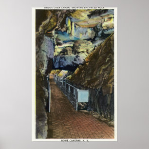 Bron över Chasm med balanserat Sten Poster