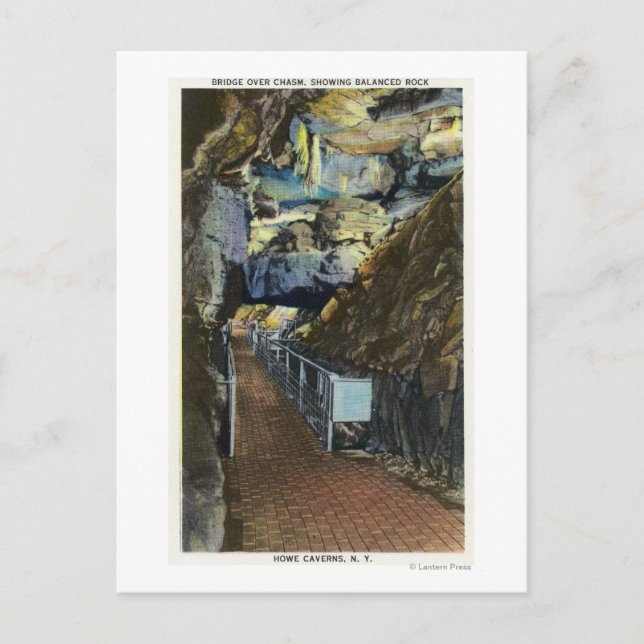 Bron över Chasm med balanserat Sten Vykort (Framsida)