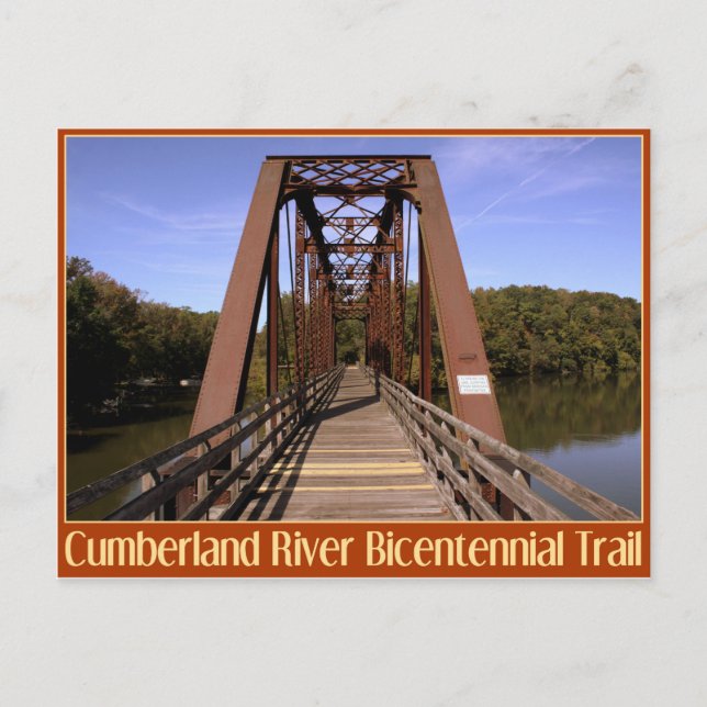 Bron över Cumberland River Bicentennial Trail Vykort (Framsida)