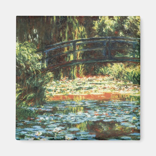 Bron över dammen med näckrosor av Claude Monet Magnet (Framsidan)