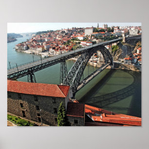 Bron över Douro River, Porto, Portugal Poster