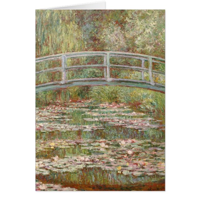 Bron över en damm av Vatten Lilies av Monet Hälsningskort (Framsidan)