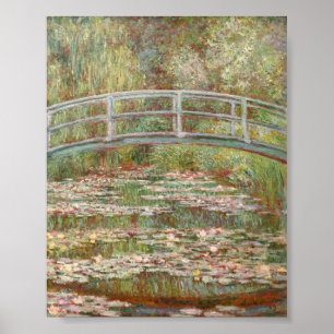 Bron över en damm av Vatten Lillies från Monet Poster