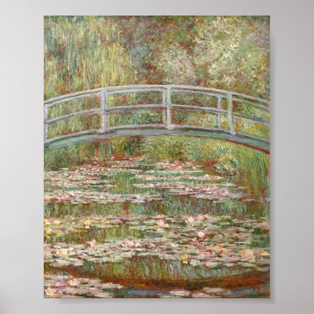 Bron över en damm av Vatten Lillies från Monet Poster (Framsidan)