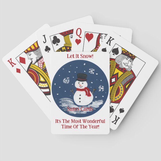 Bron över fantastiska tidsår för snögubbe PERSONAL Casinokort (Baksidan)