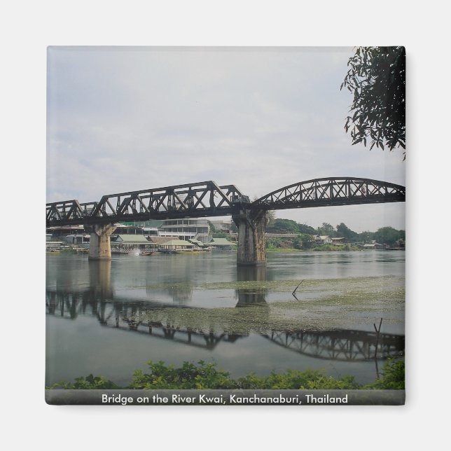 Bron över floden Kwai, Kanchanaburi, Thailand Magnet (Framsidan)